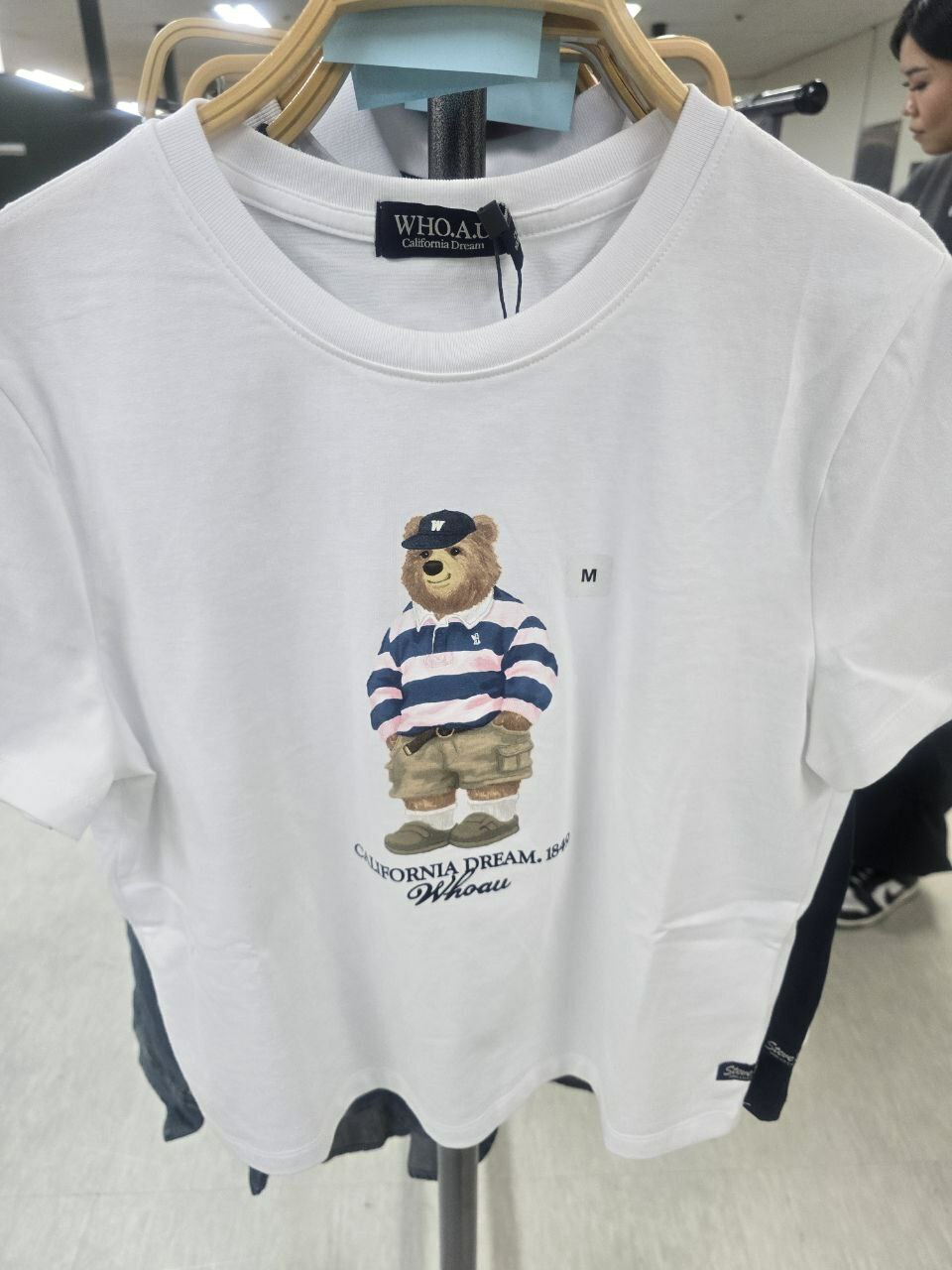 [K] WHO.A.U STEVE PHOTO CROP T-SHIRT,IVORY, WHRPE2424F-02-IVORY (KWAU909)