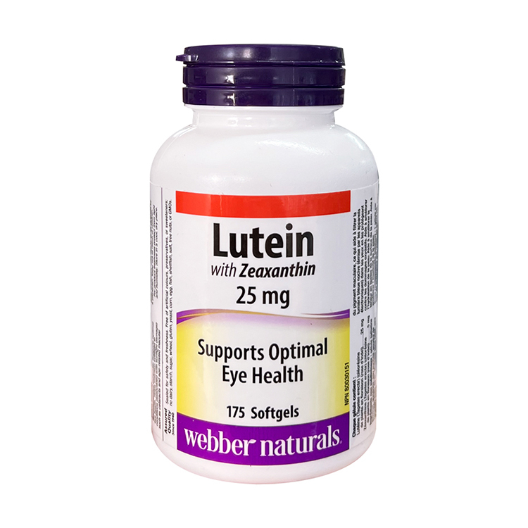 Webber Naturals Lutein 25mg with 5mg Zeaxanthing,175 Softgels