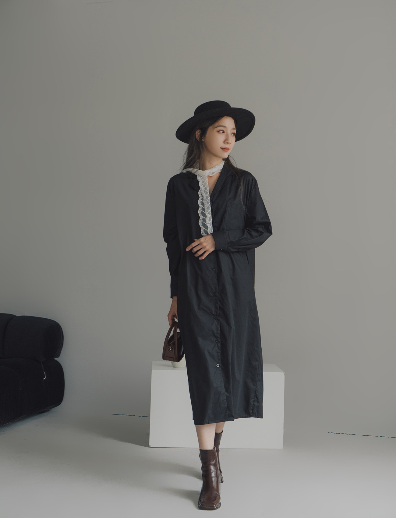 無印排釦連身洋裝