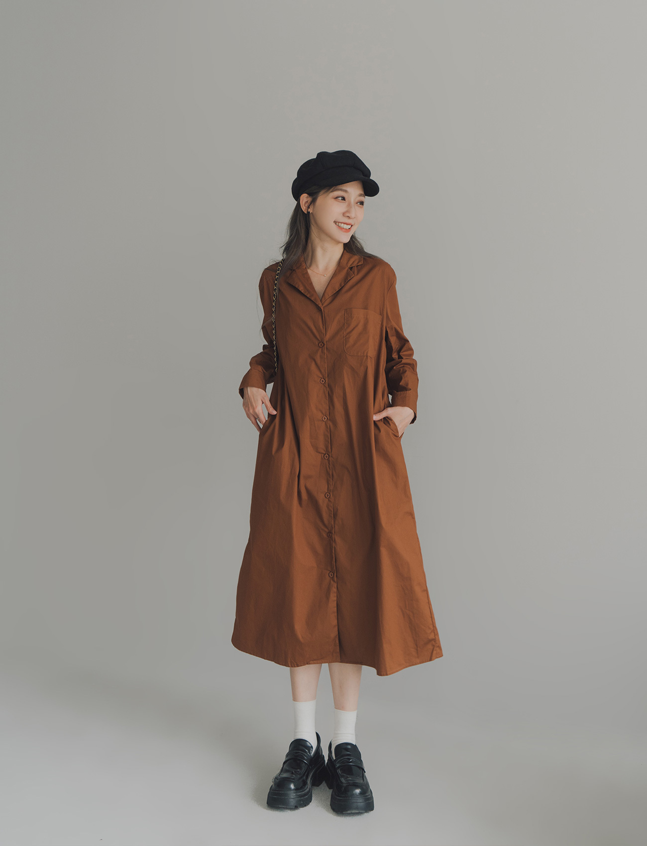 無印排釦連身洋裝