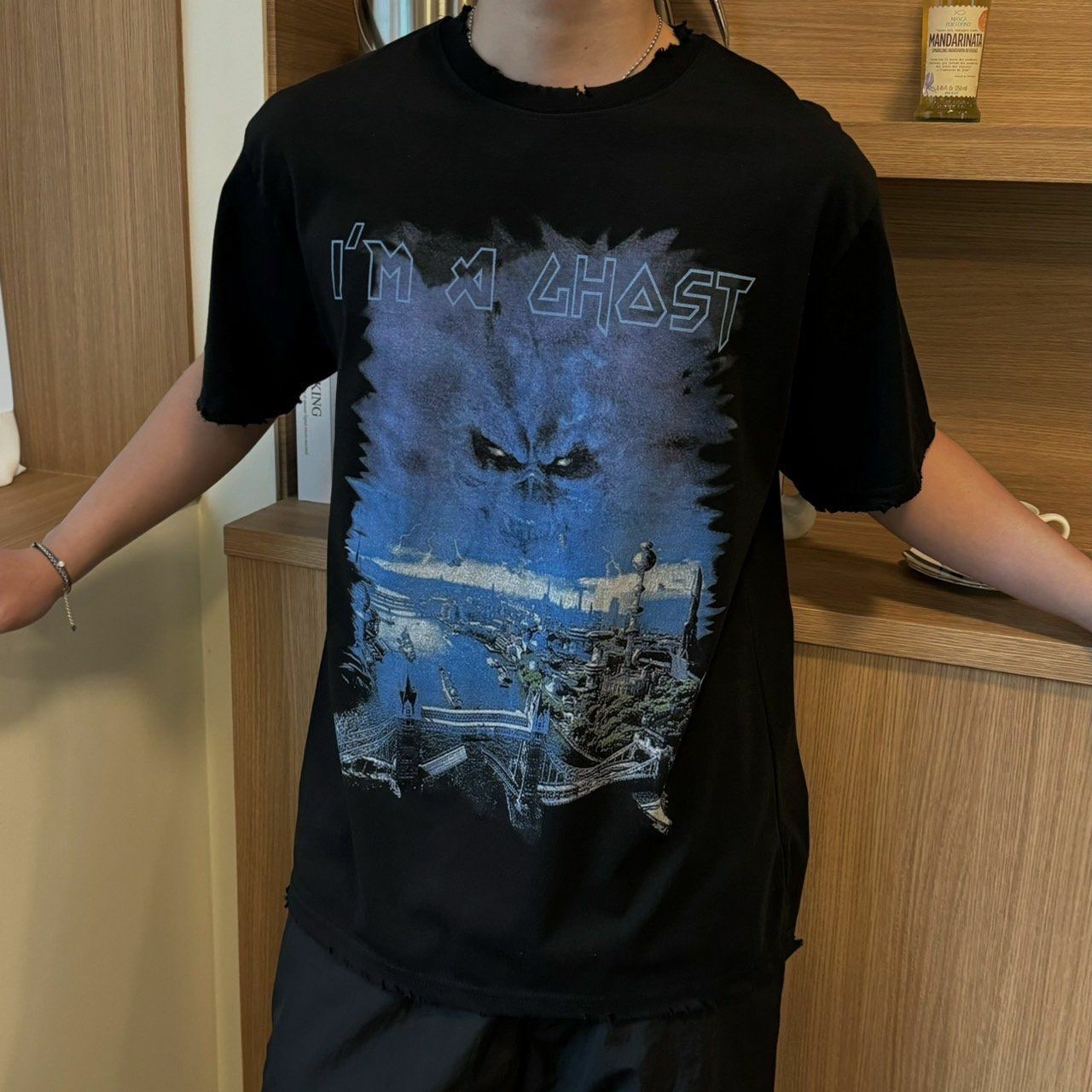 英文字圖案短袖Tee BY ATTENTION-180T