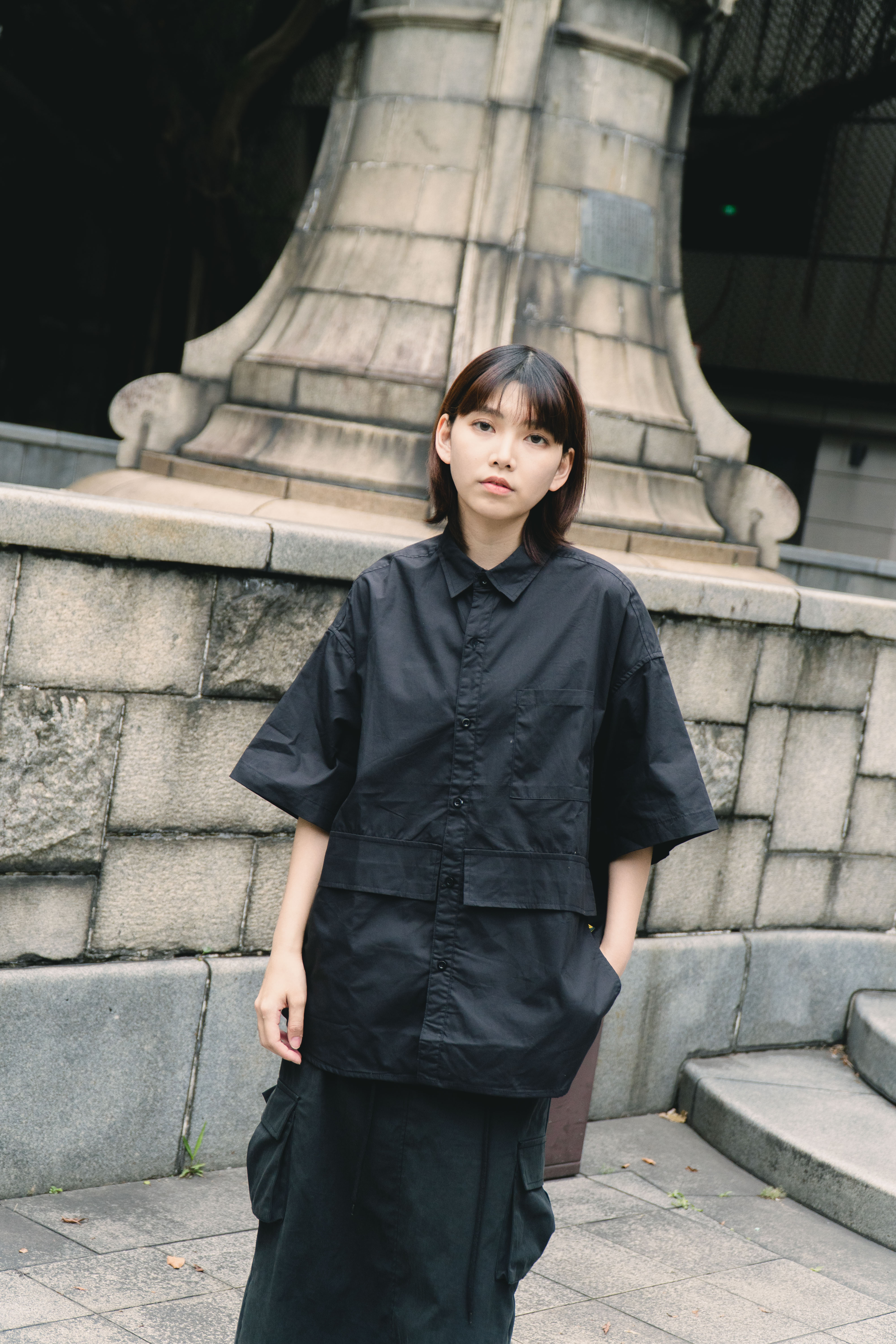 『Always_Good』日系 CITYBOY 寬鬆 大口袋 短袖襯衫