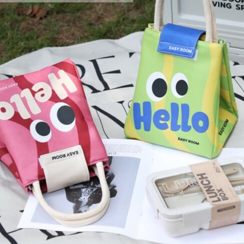 《3978》搞怪大眼防水手提保溫餐袋