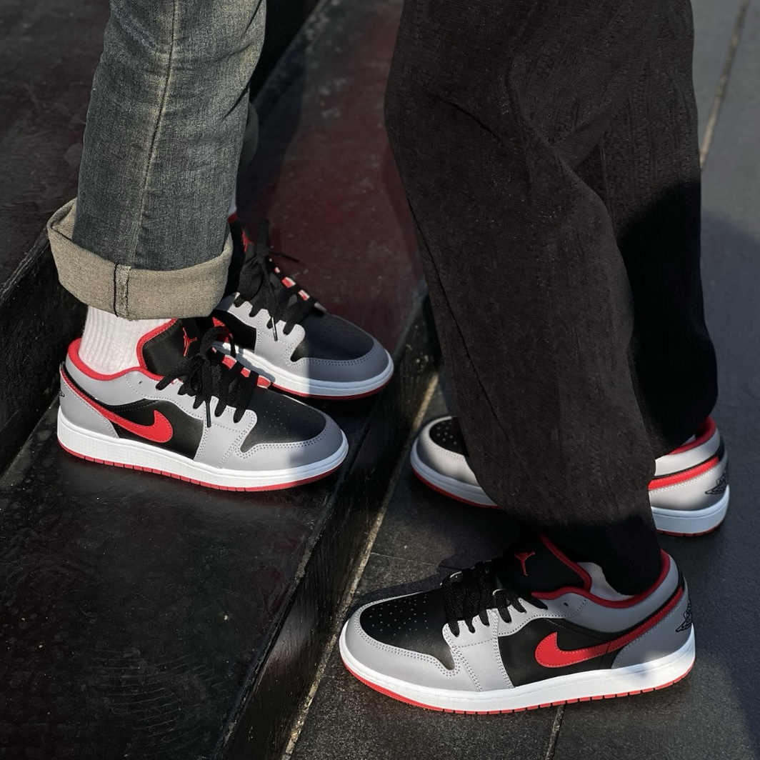 Nike Air Jordan 1 Low Black Light Smoke Grey Gym Red 煙灰紅黑 AJ1 紅勾 喬丹