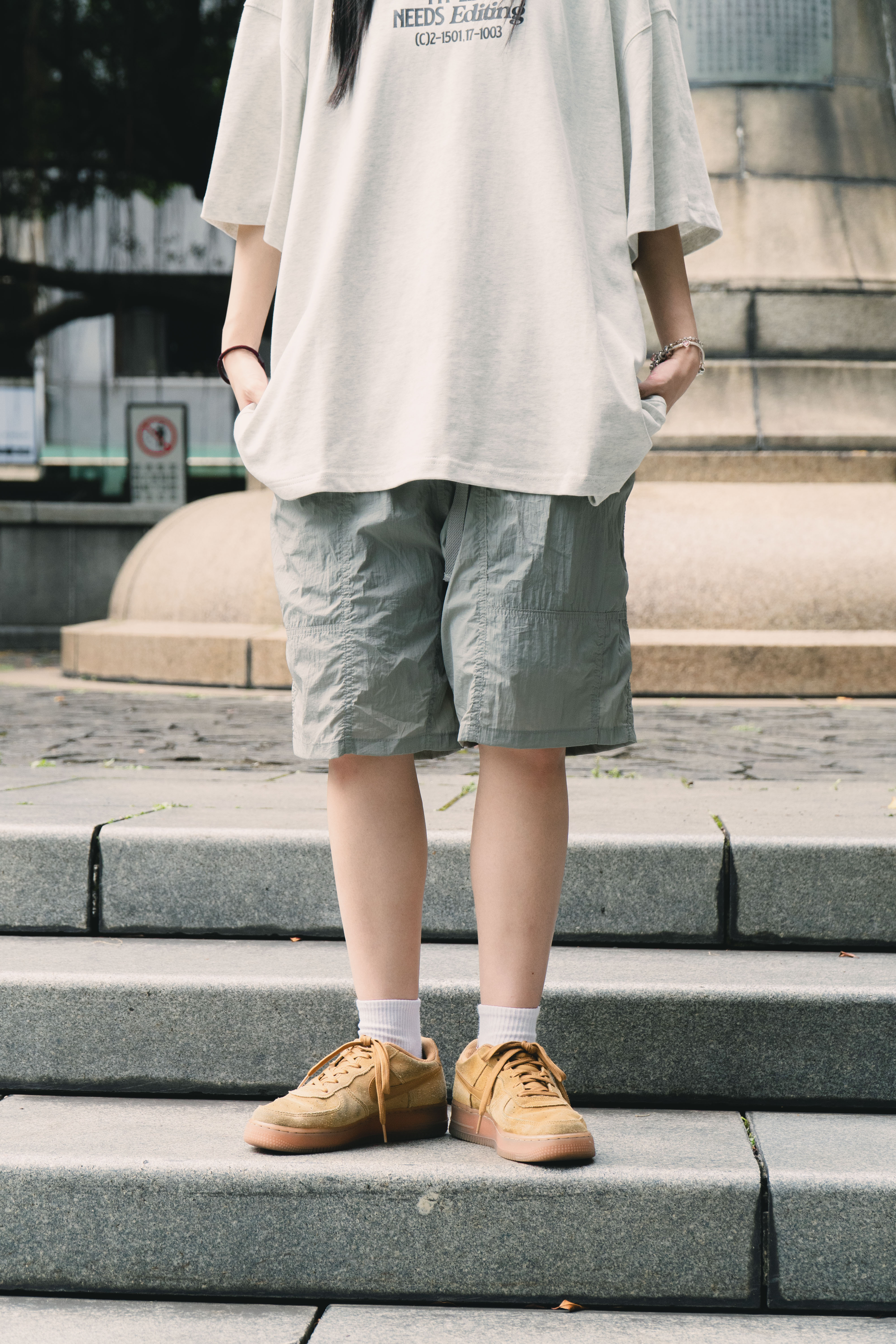 『Always_Good』大口袋 刺繡 透氣 短褲