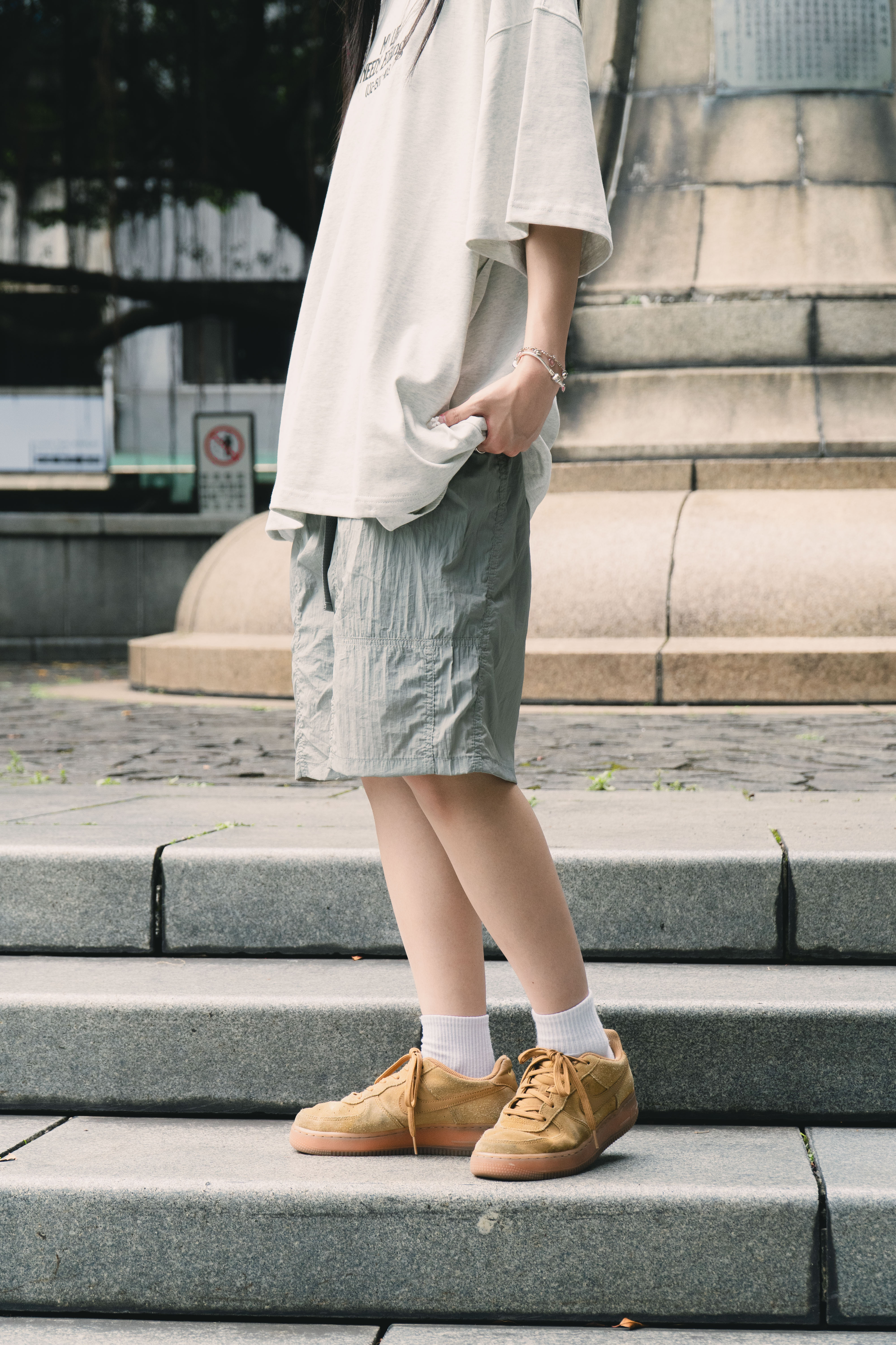 『Always_Good』大口袋 刺繡 透氣 短褲