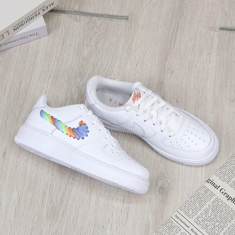 Nike Air Force 1 Low Rainbow Swoosh (GS) 彩虹雲朵 大童 FQ4948-100
