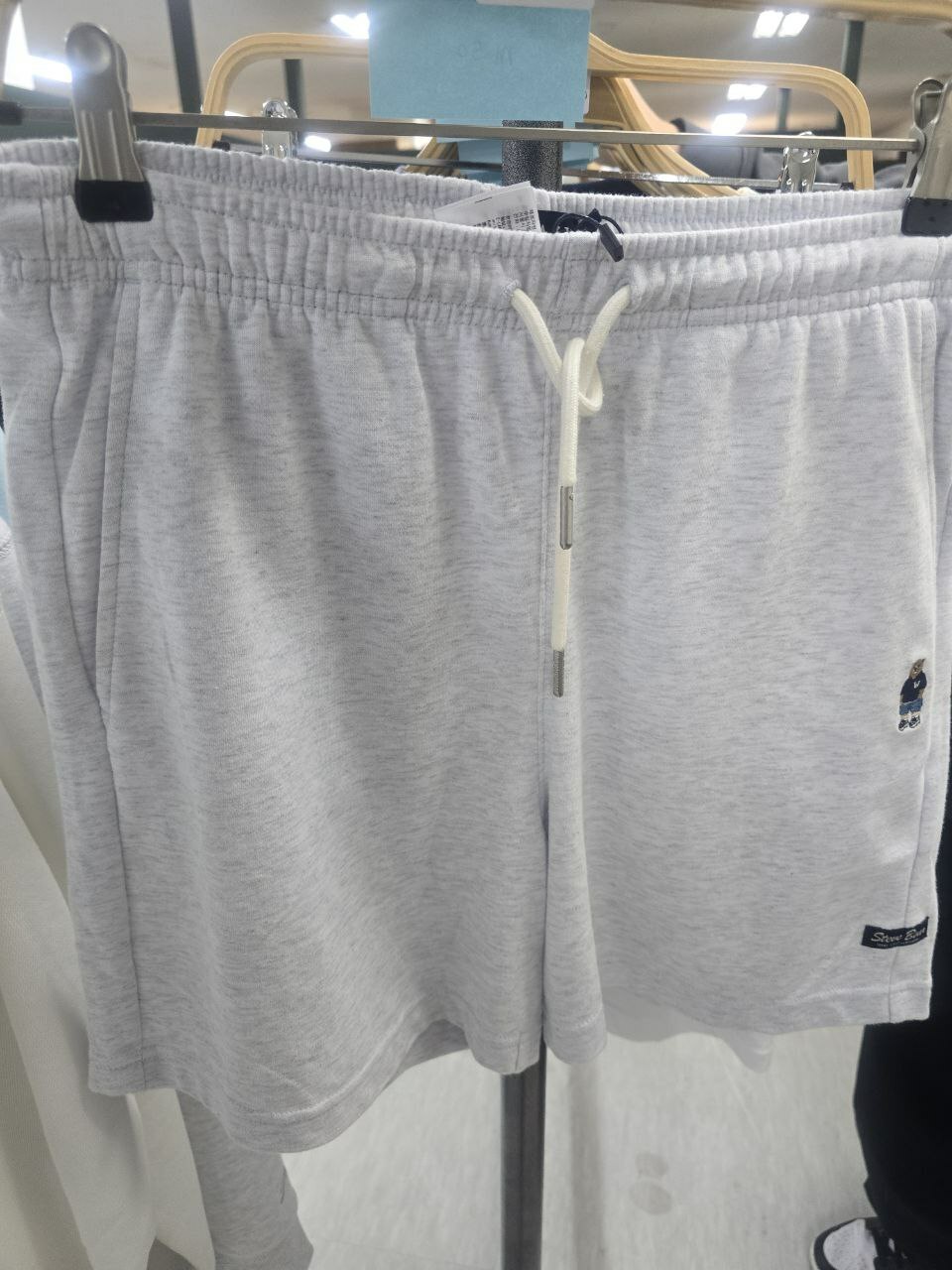[K] WHO.A.U STEVE SHORTS,LIGHT MELANGE GRAY, WHTME2423F-01-LIGHT MELANGE GRAY (KWAU925)