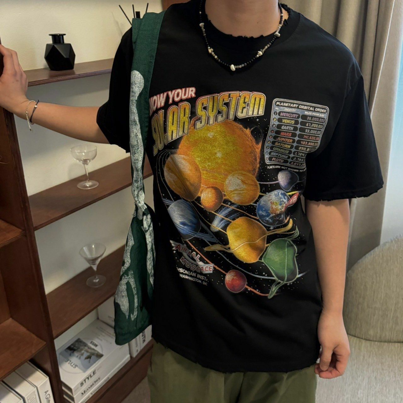 星球圖案英文字短袖Tee BY ATTENTION-183T