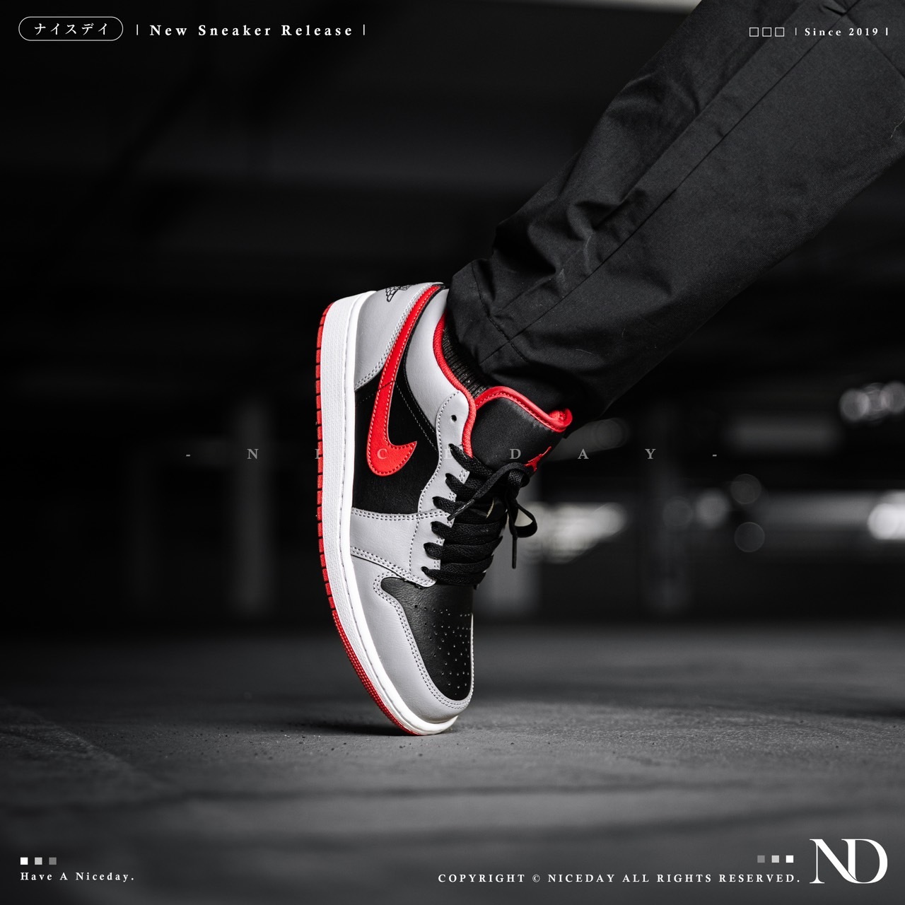 NICEDAY 現貨 Air Jordan 1 宇智波 灰黑 紅 喬丹 一代 男鞋 553558-060