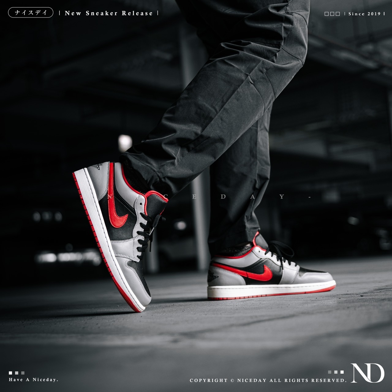 NICEDAY 現貨 Air Jordan 1 宇智波 灰黑 紅 喬丹 一代 男鞋 553558-060