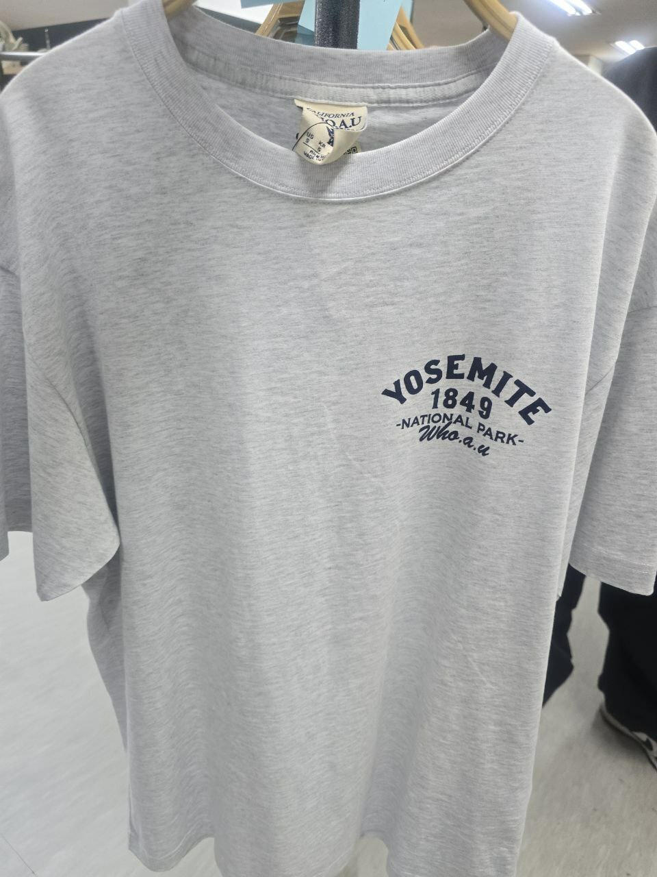[K] WHO.A.U YOSEMITE 1849 NATIONAL PARK LOGO PATCH T-SHIRT,LIGHT MELANGE GRAY, WHRPD4992U-01-LIGHT MELANGE GRAY (KWAU950)