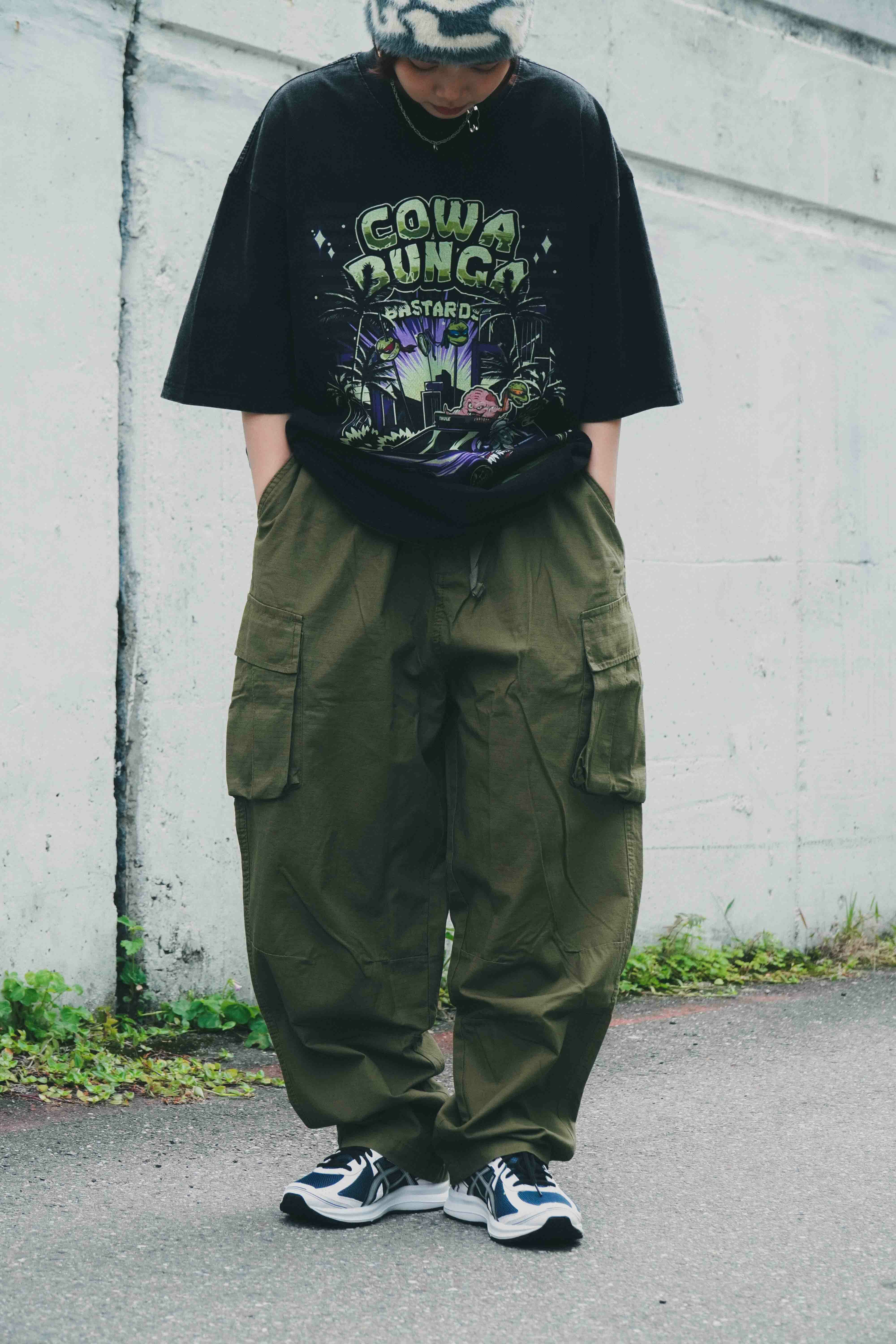 『Always_Good』十字格紋 大口袋 軍裝 工裝 長褲