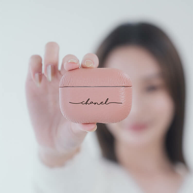 珍藏小香 蜜荔粉皮革耳機殼 AirPods 客製化 耳機保護殼