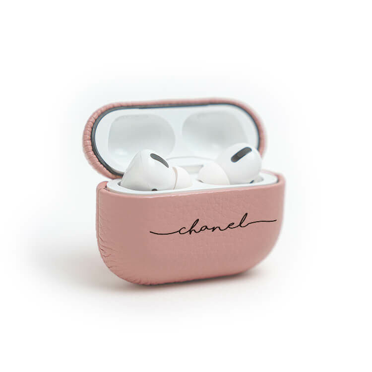 珍藏小香 蜜荔粉皮革耳機殼 AirPods 客製化 耳機保護殼