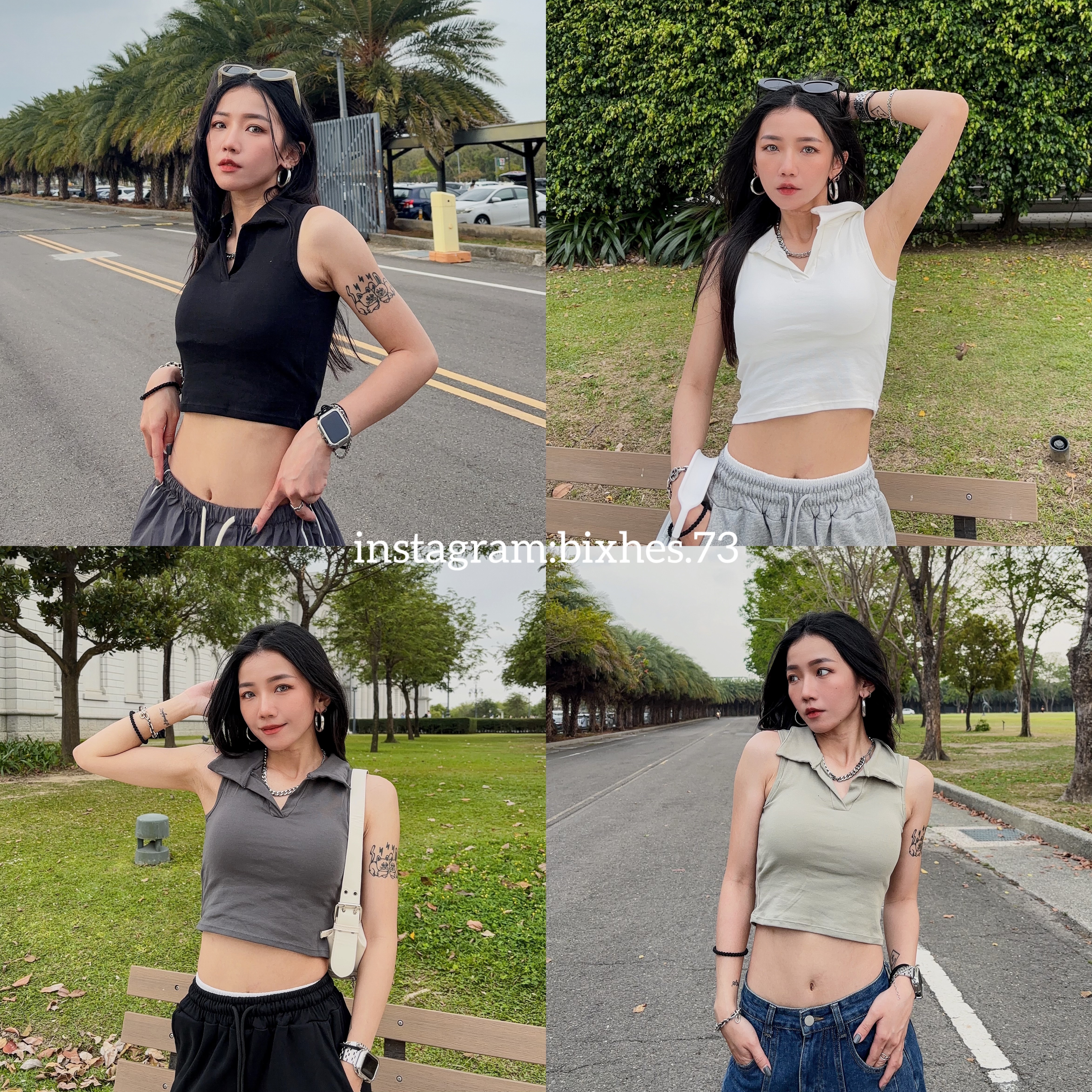 翻v領帶墊背心(C00059)