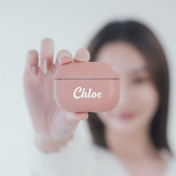 唯一的妳 蜜荔粉皮革耳機殼 AirPods 客製化 耳機保護殼