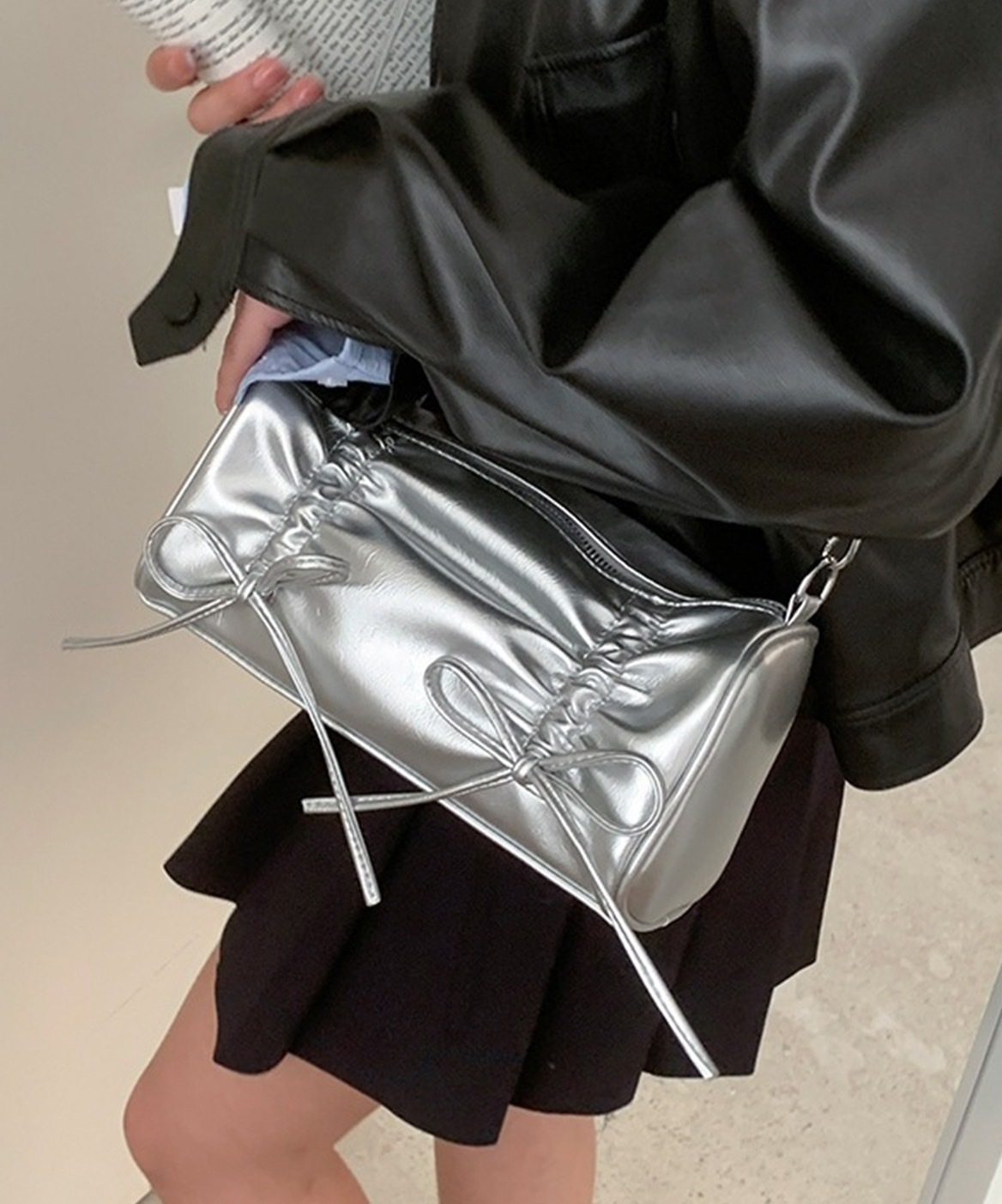 KTQ STORE ‧ 雙蝴蝶結綁帶單肩包