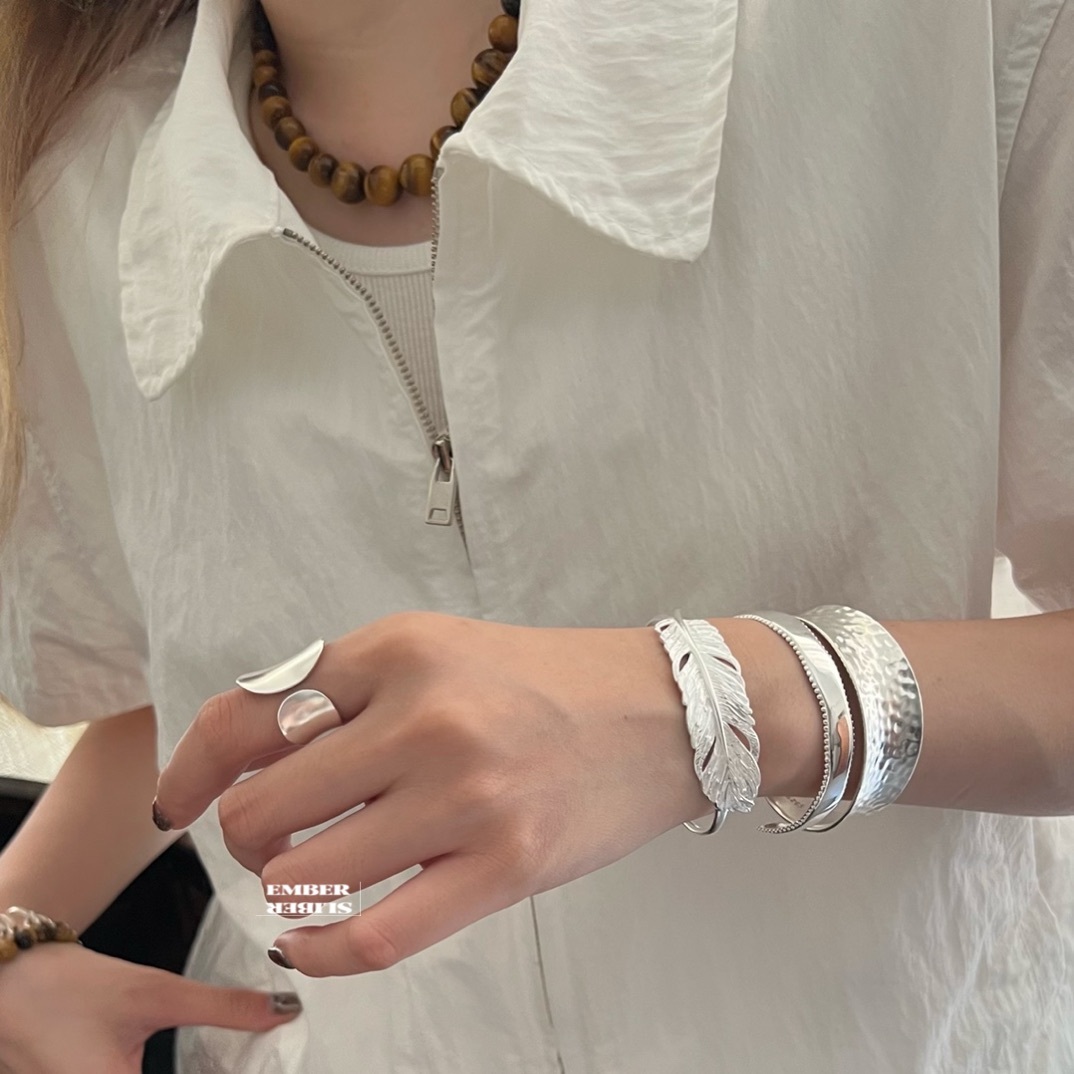 ✨✨S925 SILVER FEATHER BRACELET 🌾