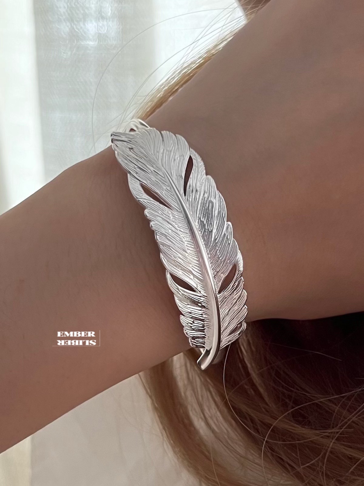 ✨✨S925 SILVER FEATHER BRACELET 🌾