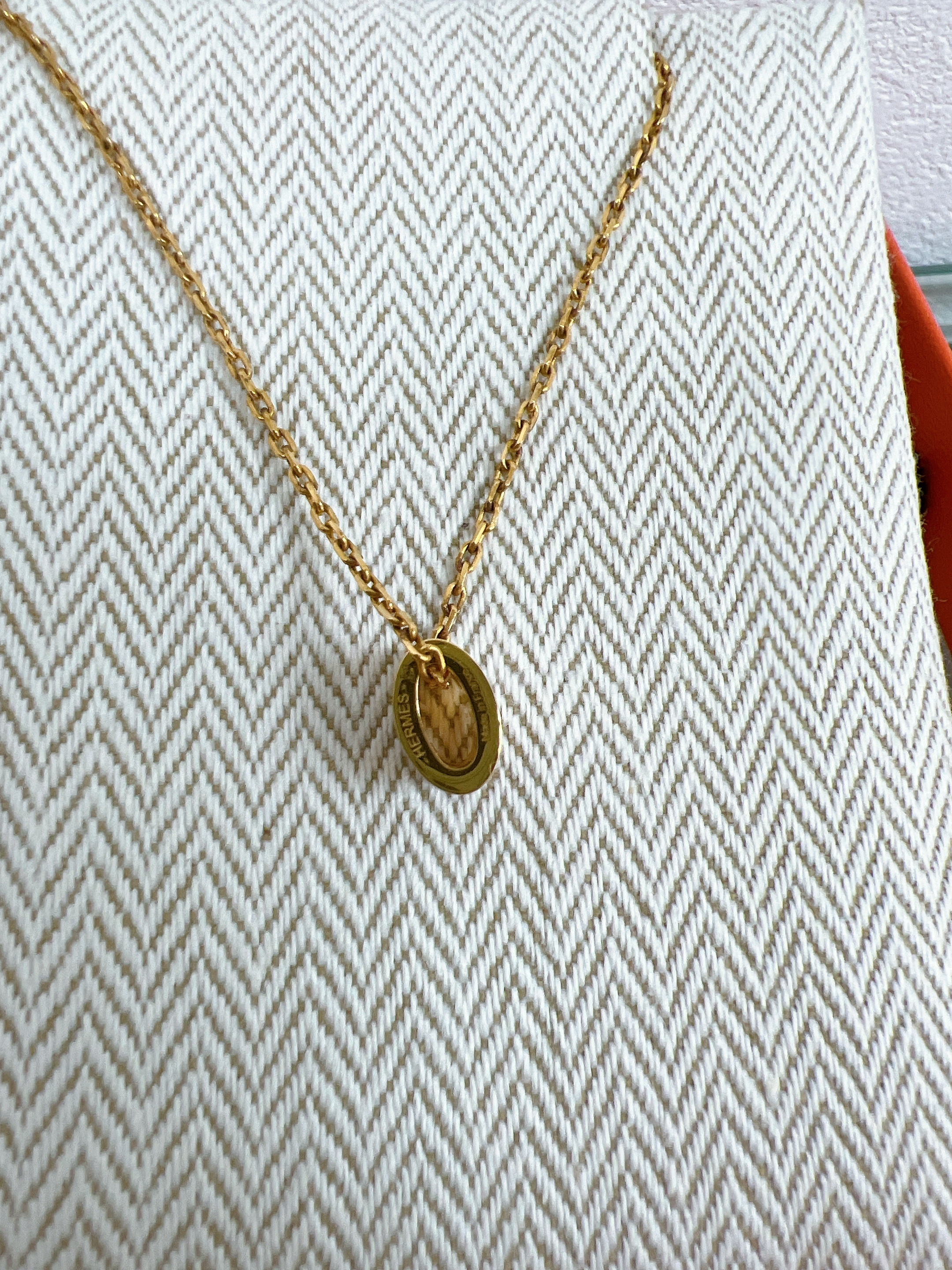 *Unused* Hermes mini pop h necklace (pink rose dragee/gold hardware)