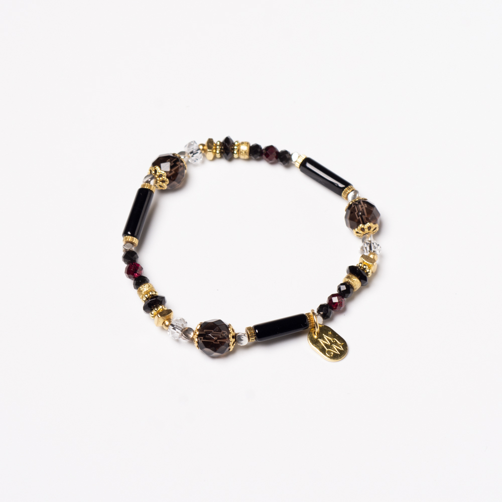 鏡外之境｜彩曜石茶晶黑瑪瑙手鍊 C1440