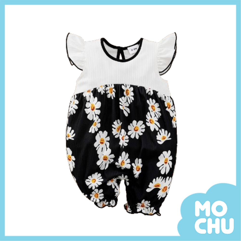 小雛菊黑白拼接連身衣