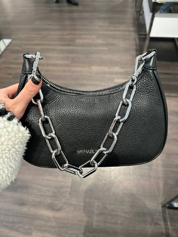 [S] MICHAEL KORS 35F3S4CU6L CORA MD ZIP POUCHETTE LEATHER,BLACK, 196163994116 (SMK856)