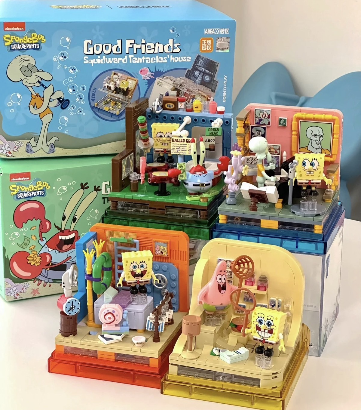 #預購 BJY STORE 海綿寶寶 彈跳防塵屋 微型BOX場景積木