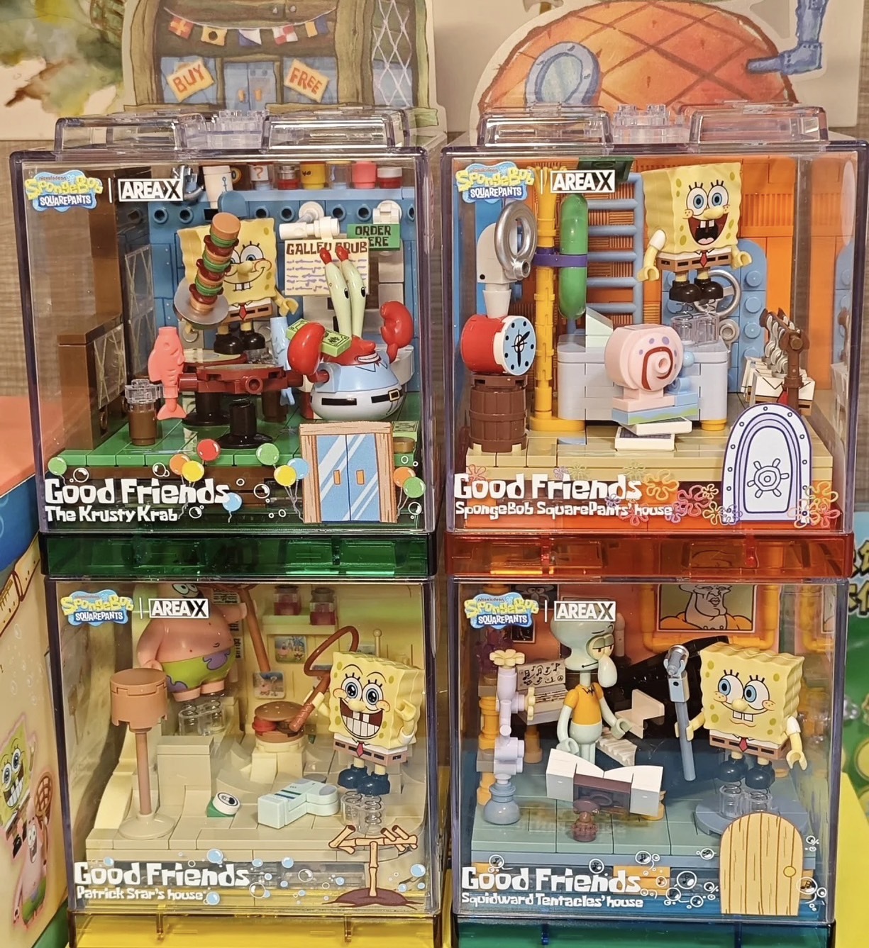 #預購 BJY STORE 海綿寶寶 彈跳防塵屋 微型BOX場景積木