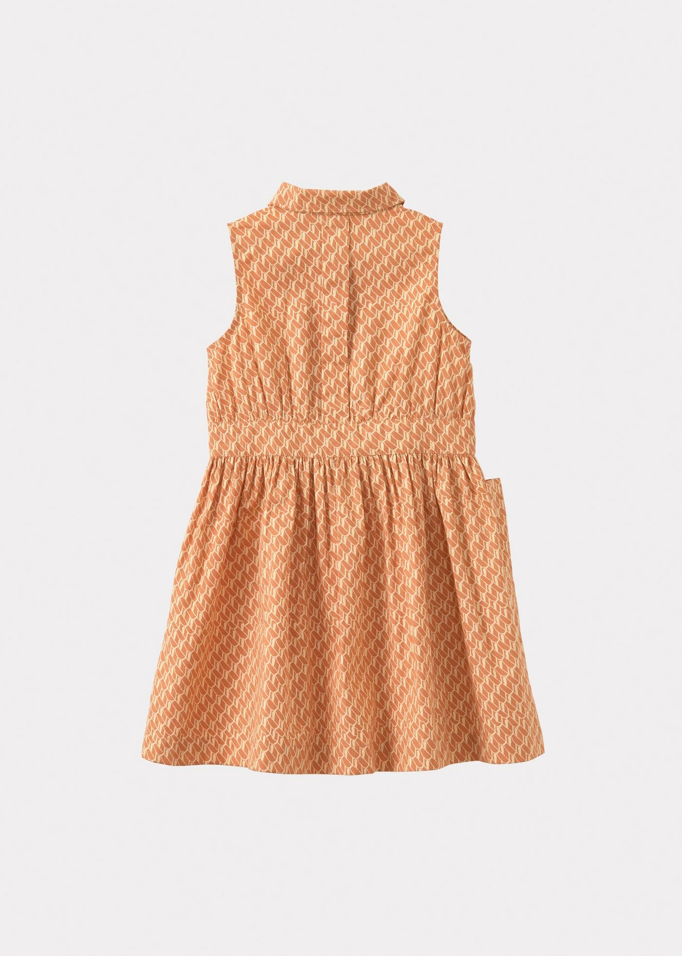 Caramel -PENGUIN DRESS - APRICOT GEO PRINT