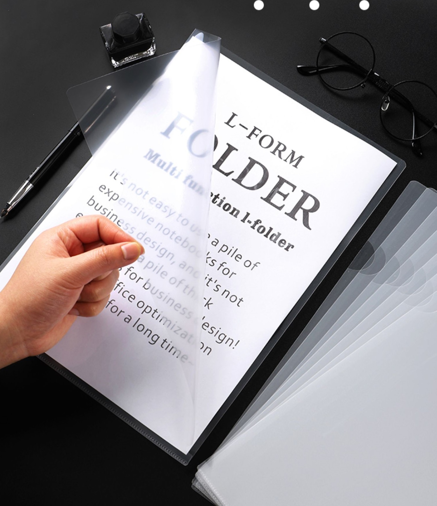 曹暉加厚A4L型資料夾透明防水 100個  (1kg)