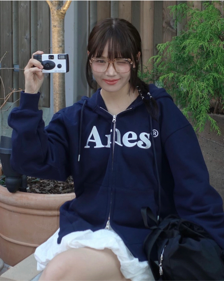 AMES WORLDWIDE) NATTY同款！BASIC LOGO HOODIE ZIP UP - 6co