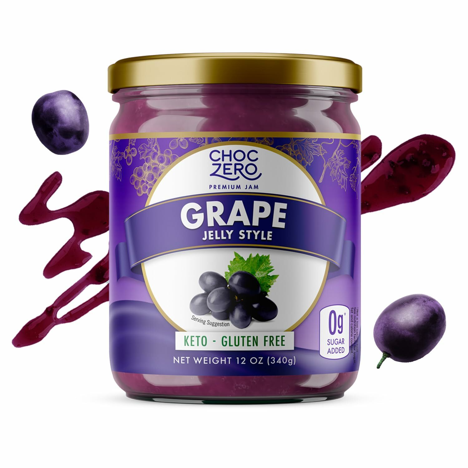 Choczero 無添加糖葡萄/提子果醬 340g