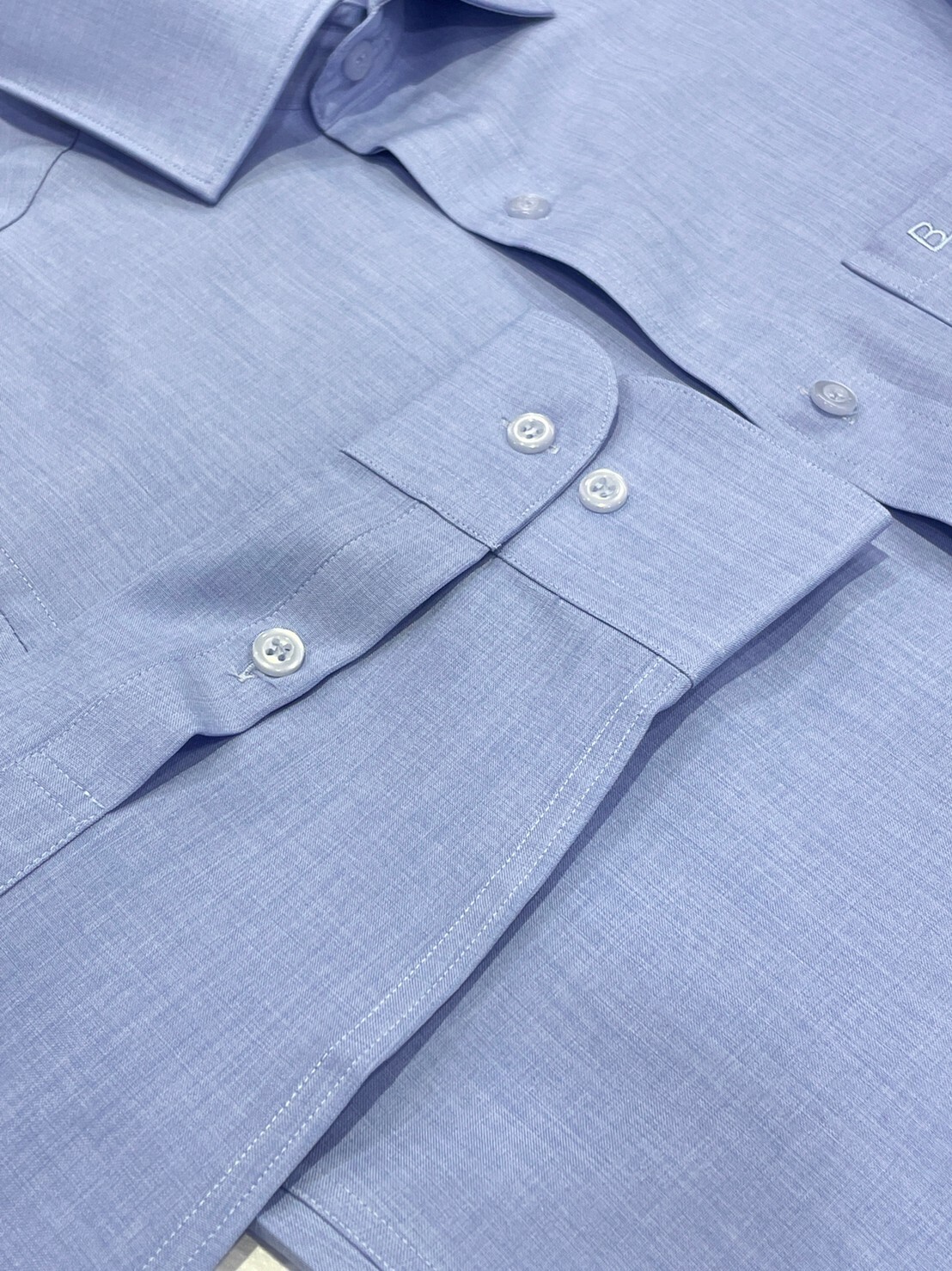 藍色男長袖襯衫8