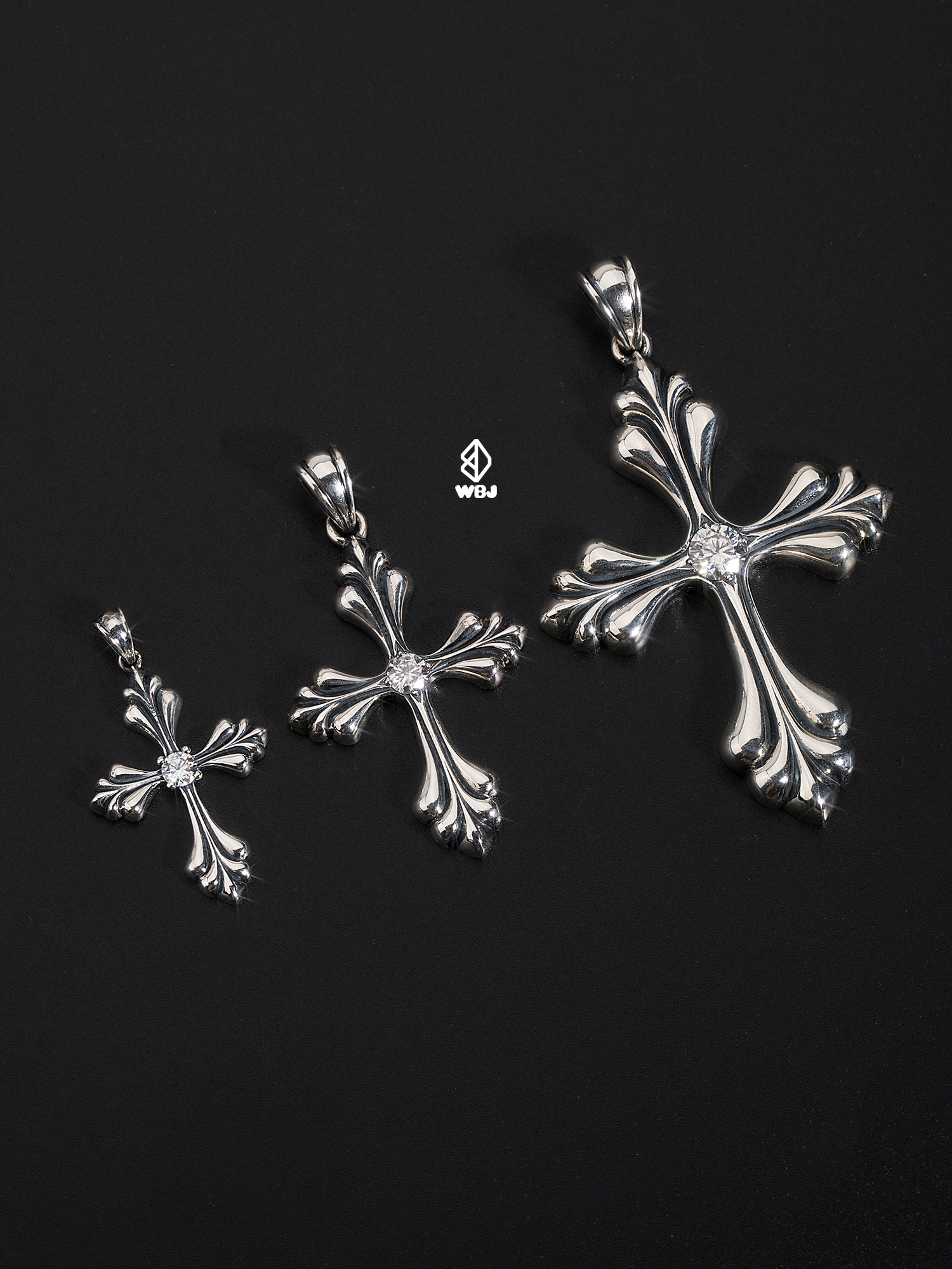 復古單鑽十字架項鍊