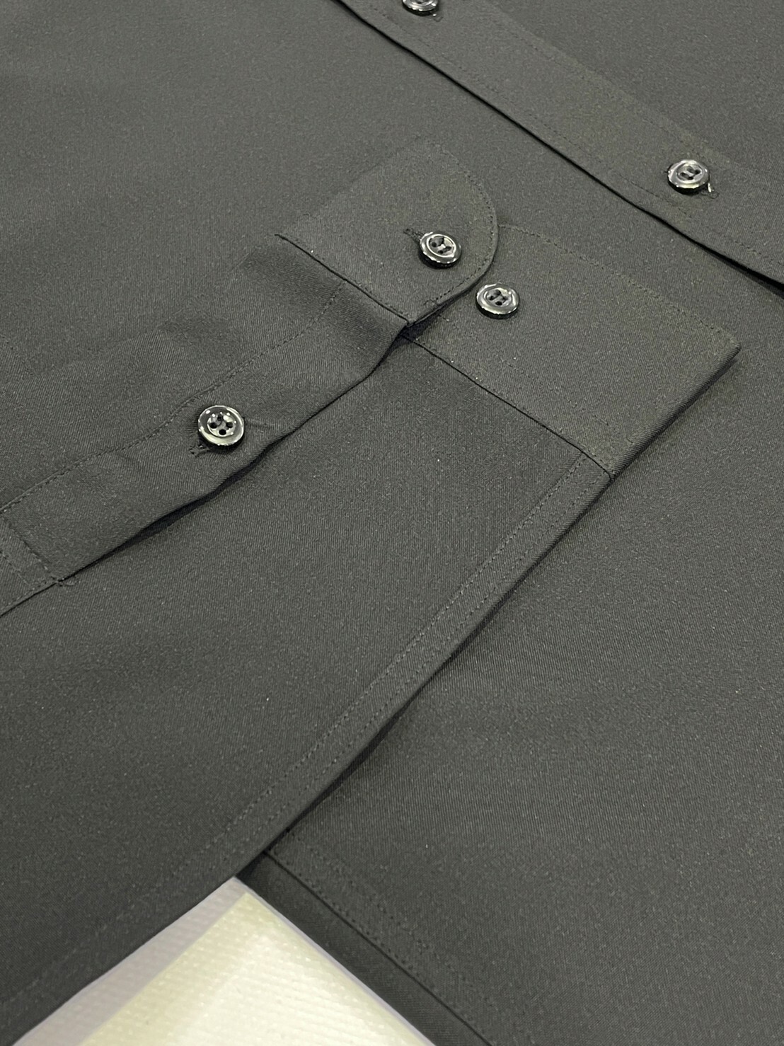 黑色立領素面男長袖襯衫8