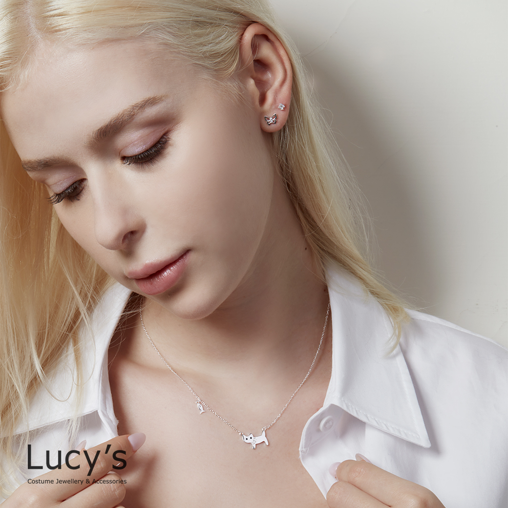 925純銀〔輕銀系列〕小方晶 耳環 (106888)