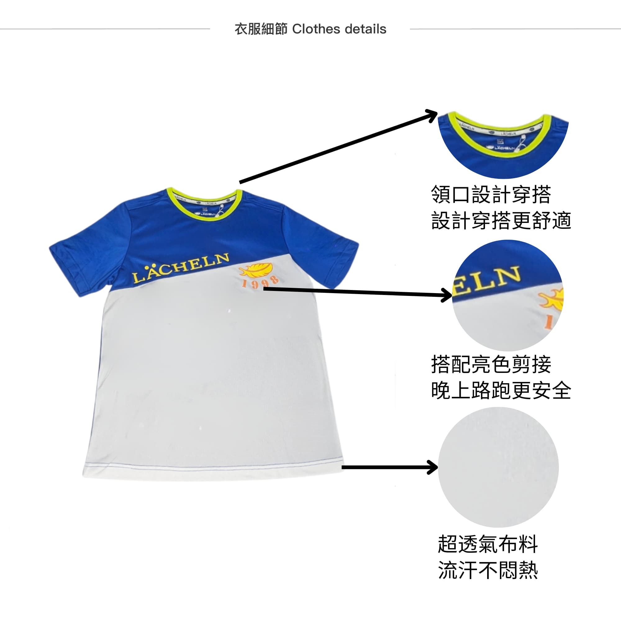 中性剪接快乾圓T 款式特色