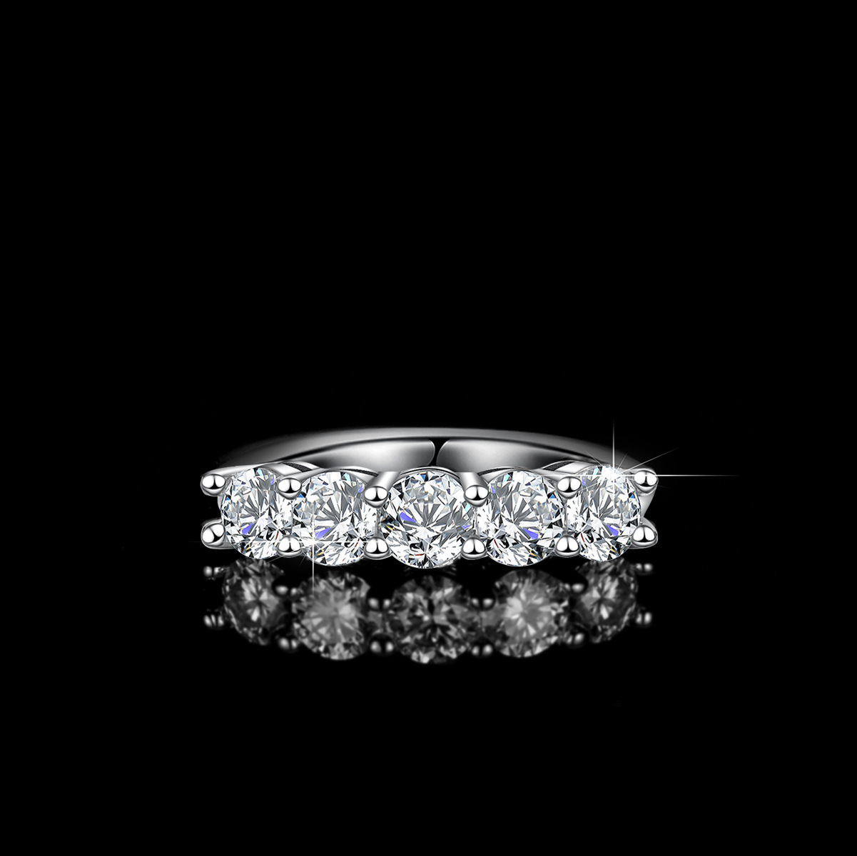 莫桑鑽經典5星線戒   R1.5C052