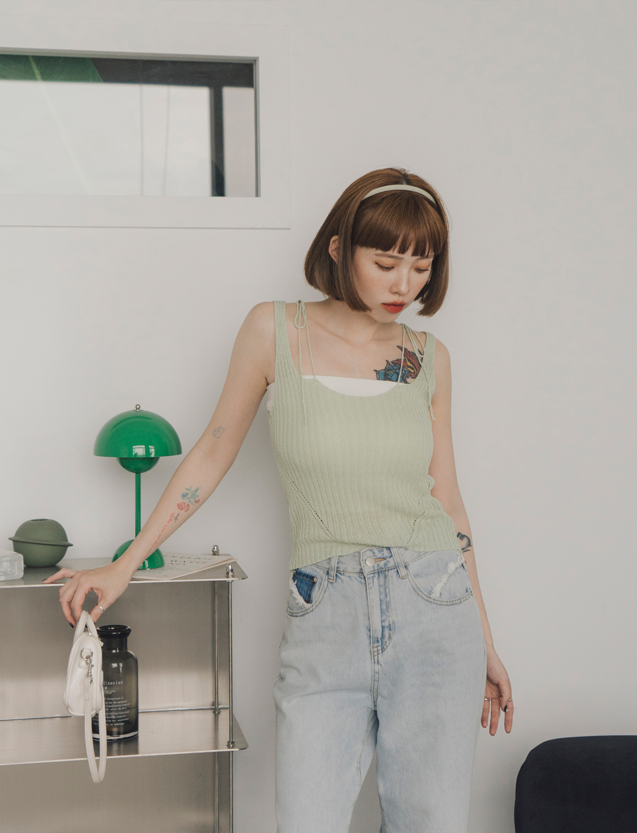 性感綁繩針織背心