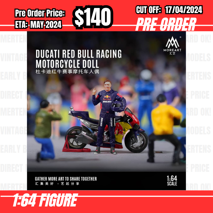 RS-$140  * Moreart * 1:64 Figure - Ducati Red Bull Racing Motocycle Doll [OD09/04]
