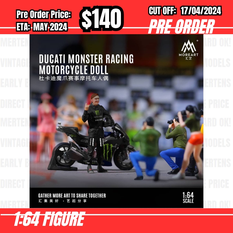 RS-$140  * Moreart * 1:64 Figure - Ducati Monster Racing Motocycle Doll [OD09/04]