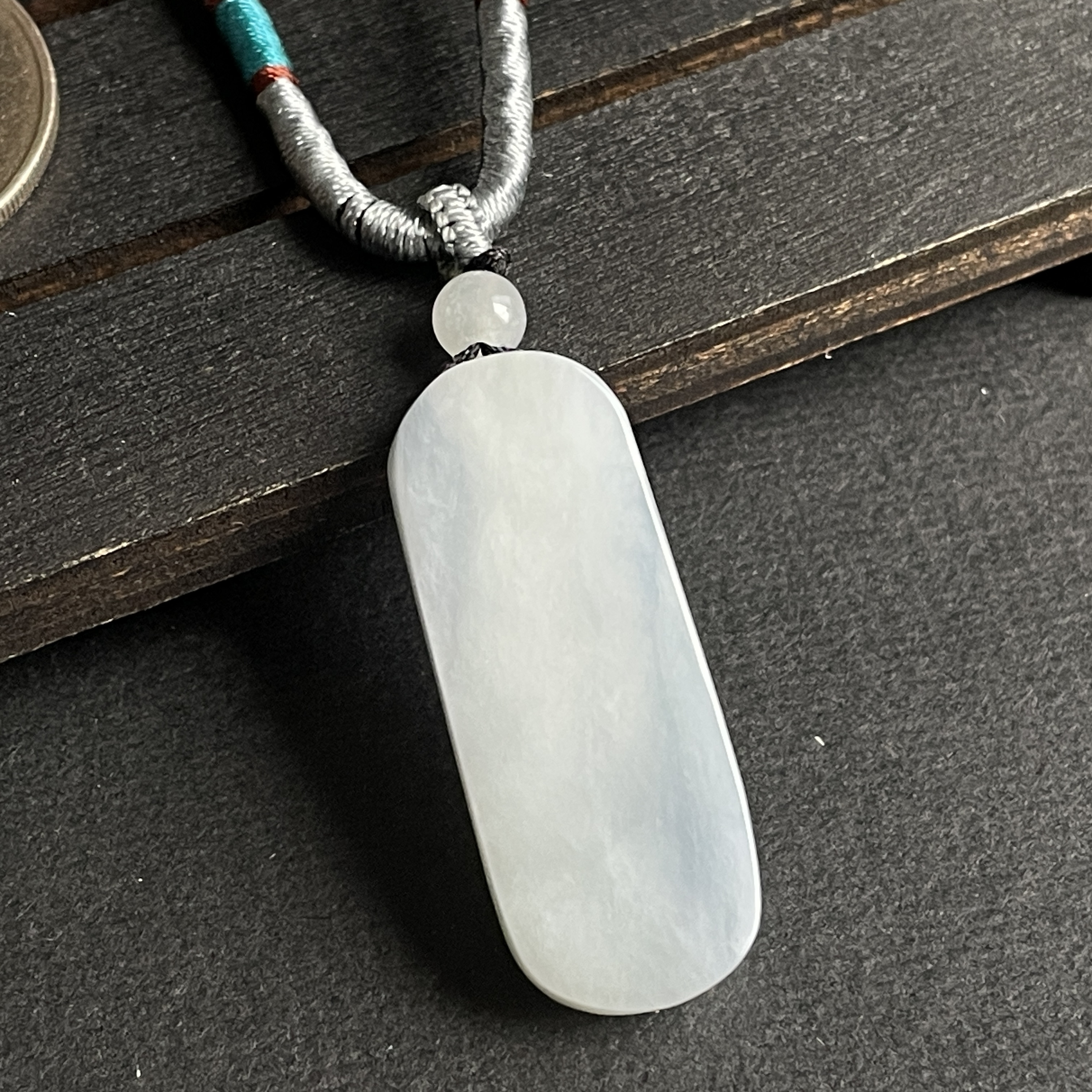 翡翠冰白飄紫無事牌吊墜,天然翡翠A玉, 緬甸玉, Jade, Jadeite