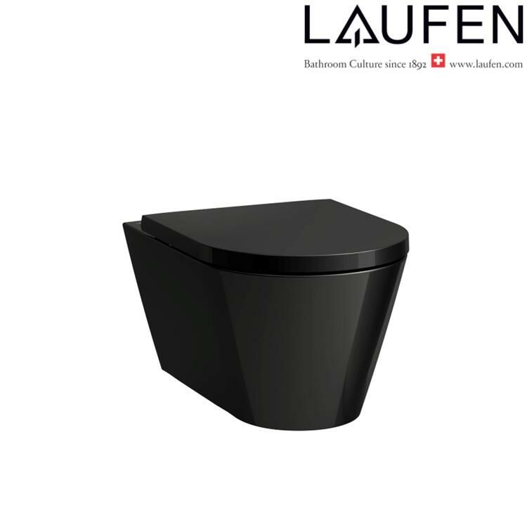Laufen "Kartell by LAUFEN" 8.2033.7.020.000.1 + 8.9133.3.020.000.1 Rimless Wallhung Toilet (LCC) w/ Soft Closing Cover