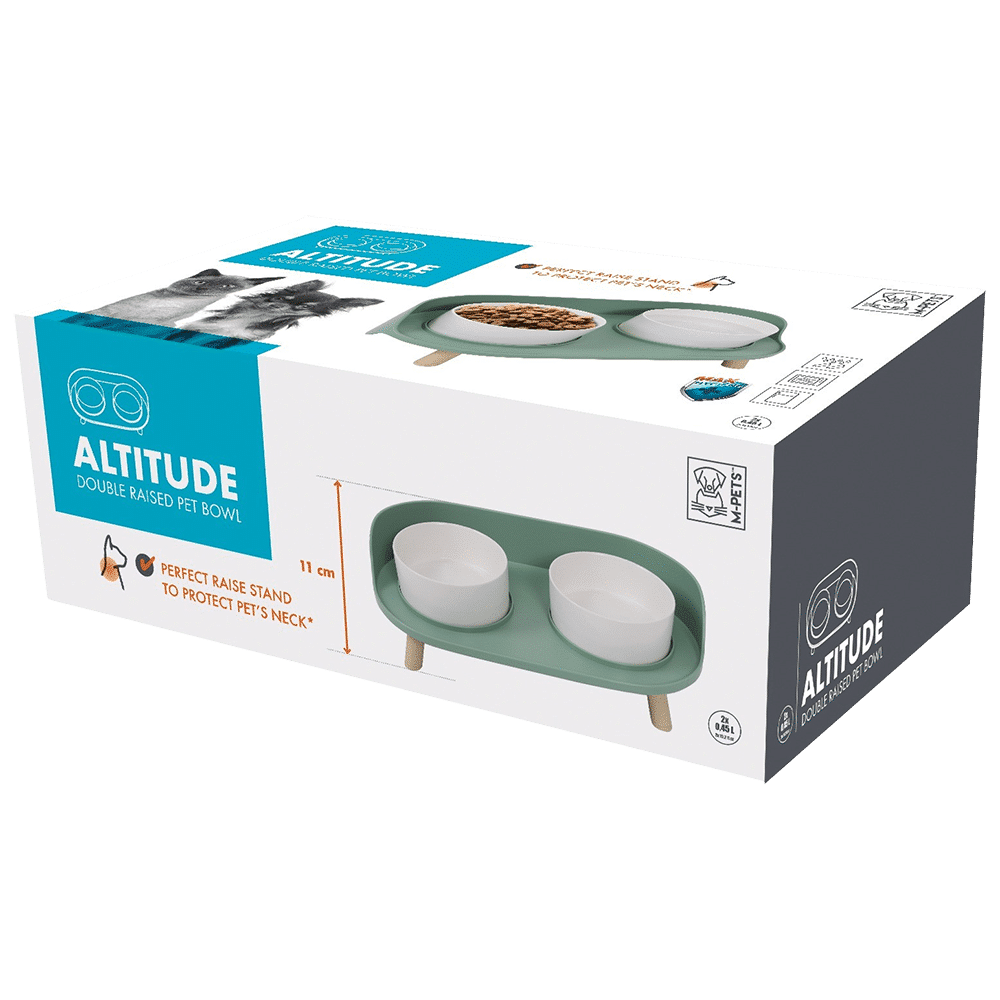 M-Pets 易洗防污陶瓷雙碗連架