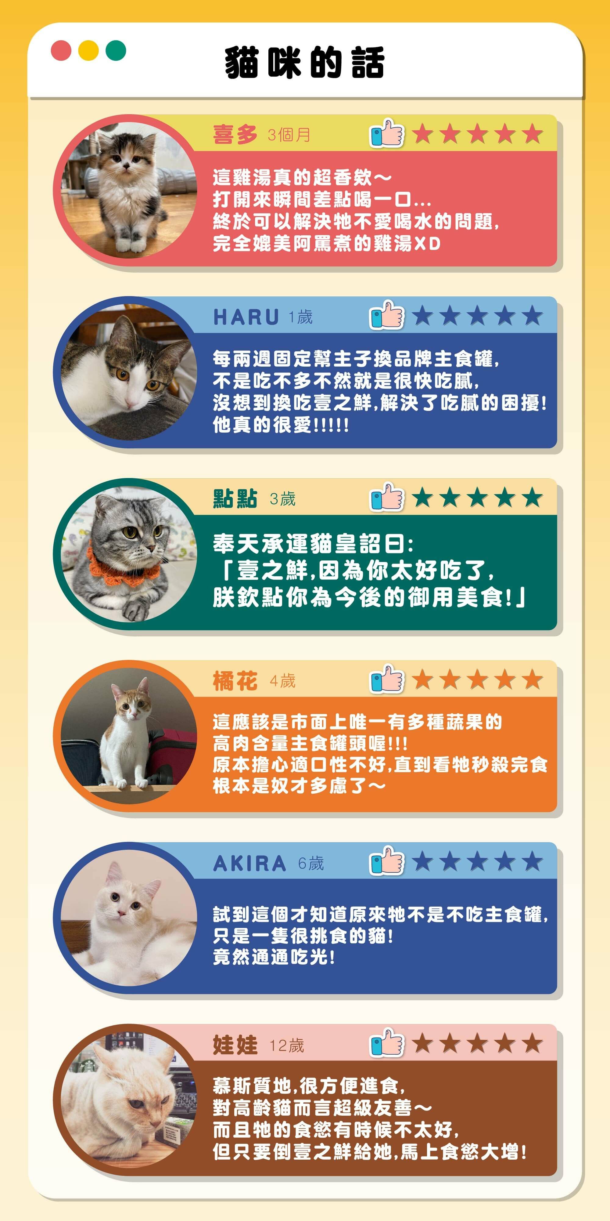 壹之鮮犬貓主食罐,貓咪的話:飼主分享心得