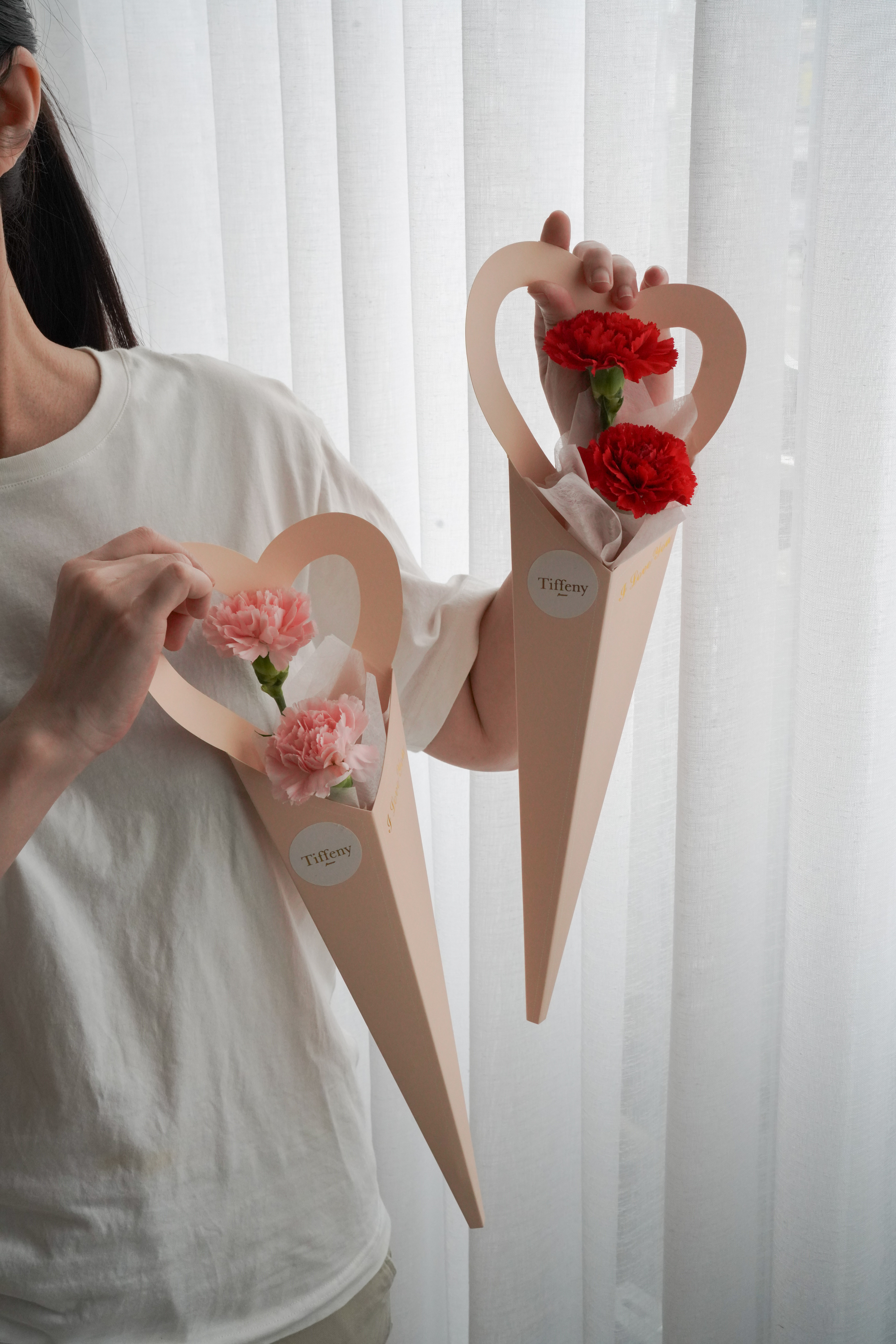 Double Heart Carnation Flower Tube