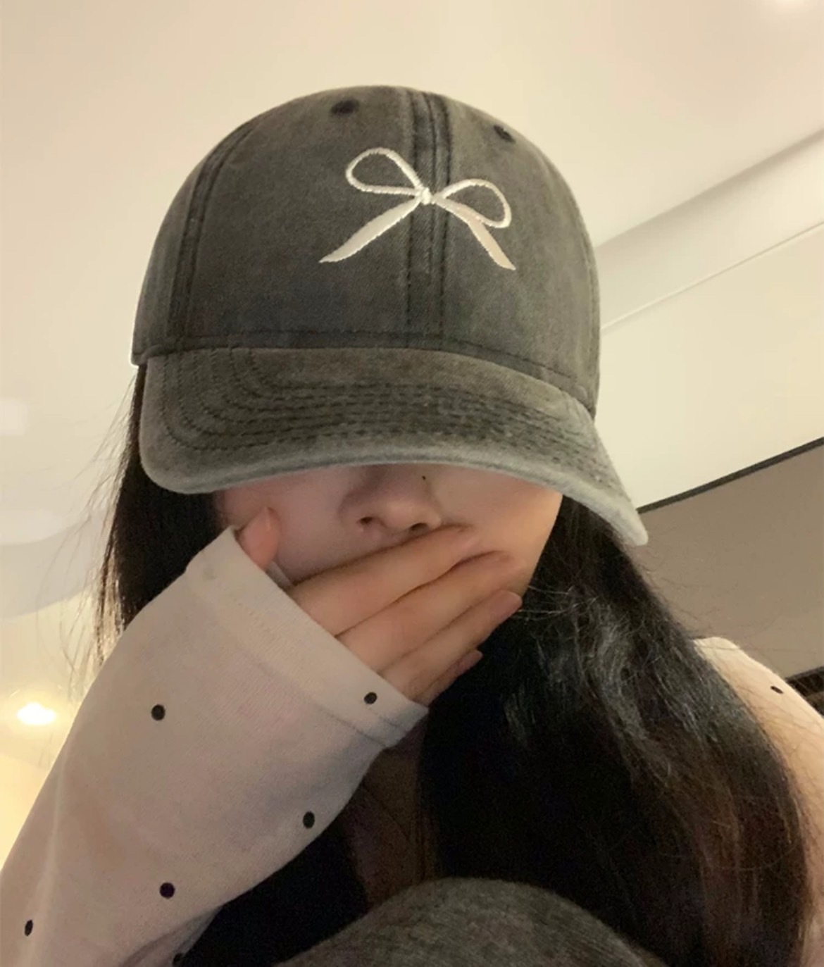 水洗復古蝴蝶結老帽/四色