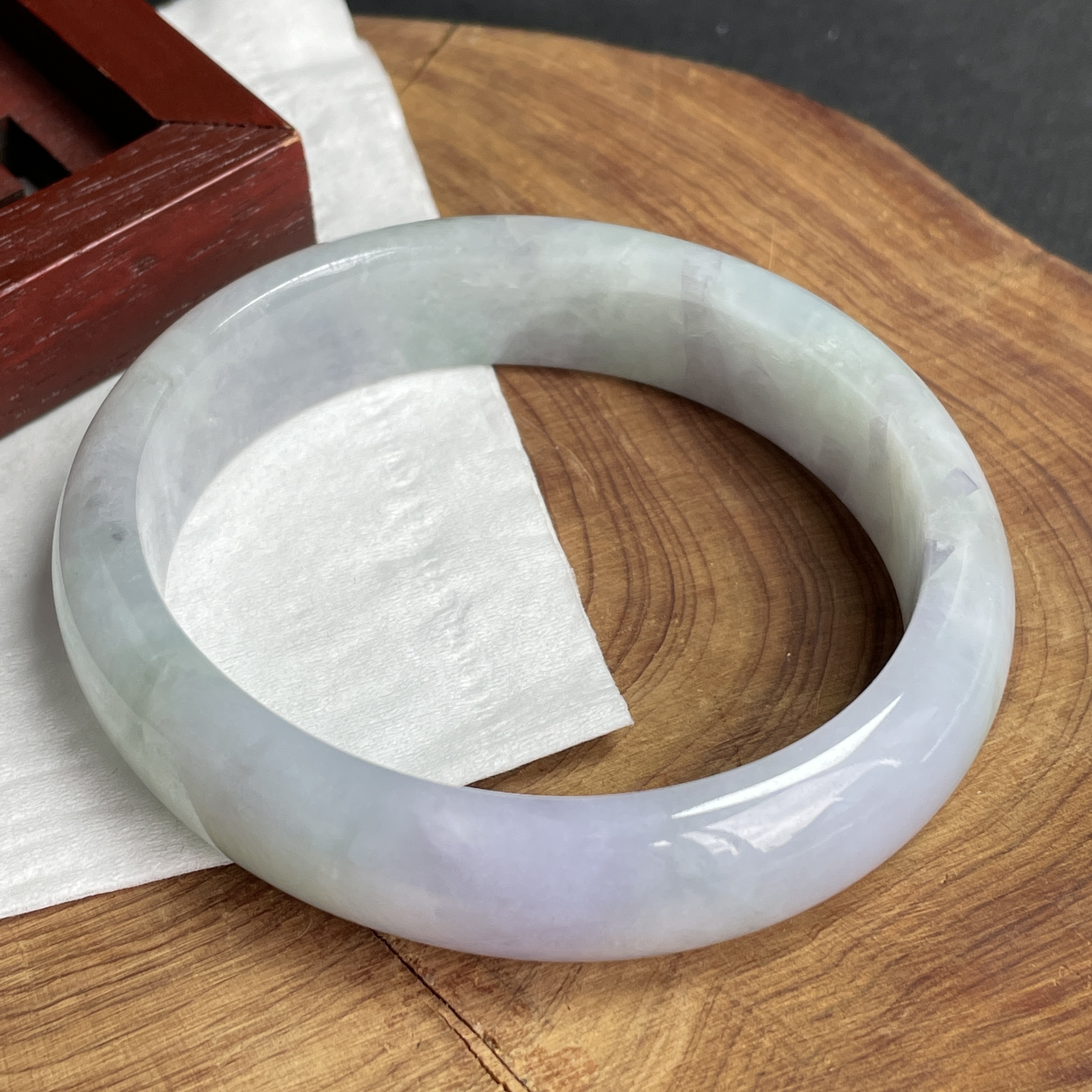 J2278 54.7mm冰糯春彩貴妃翡翠玉鐲 (54-56)